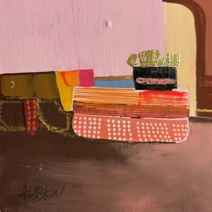 Peinture Mise en scène par Lau Blou | Tableau Abstrait Acrylique, Carton, Collage, Feuille d'or, Pastel