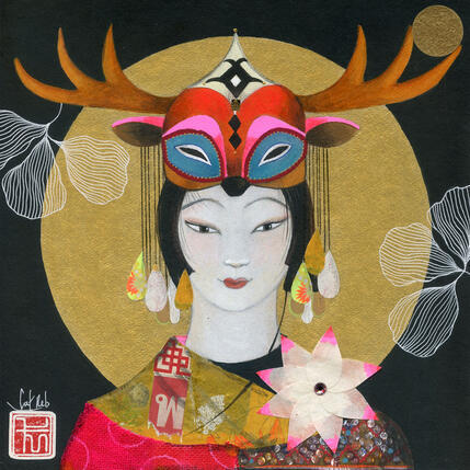 Peinture SAENGDAO par Rebeyre Catherine | Tableau Art naïf Acrylique