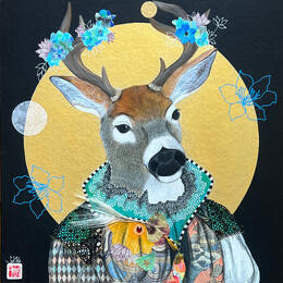 Painting OCTAVE by Rebeyre Catherine | Painting Naive art Acrylic