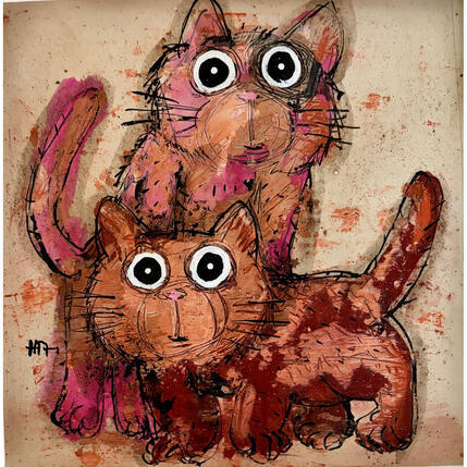 Painting Kitties Playing by Maury Hervé | Painting