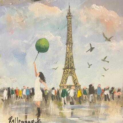 Gemälde Petite fille au ballon trocadero von Lallemand Yves | Gemälde
