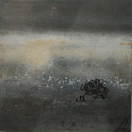 Painting Elsa by Manconi Gil | Painting Subject matter Metal, Upcycling Landscapes