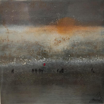 Painting Emie by Manconi Gil | Painting Subject matter Metal, Upcycling Landscapes