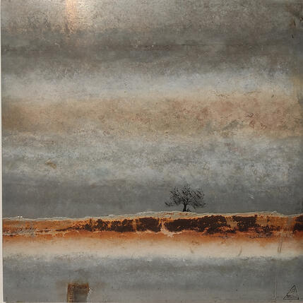 Painting Emmanuella by Manconi Gil | Painting Subject matter Metal, Upcycling Landscapes