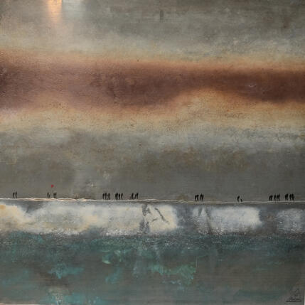 Painting Emma by Manconi Gil | Painting Subject matter Metal, Upcycling Landscapes