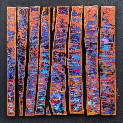 Painting Bc9 impression cuivre bleu or by Langeron Luc | Painting Subject matter Acrylic, Resin, Wood