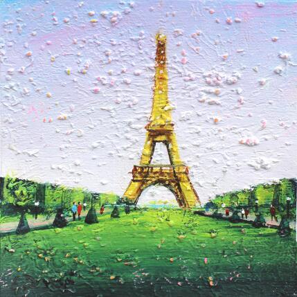 Painting Rose Paris by Dessapt Elika | Painting Impressionism Acrylic, Sand