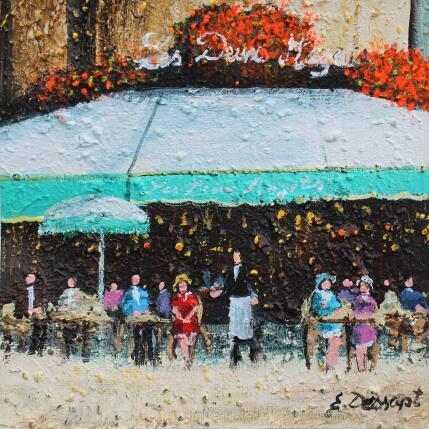 Painting Les deux magots by Dessapt Elika | Painting Impressionism Acrylic, Sand