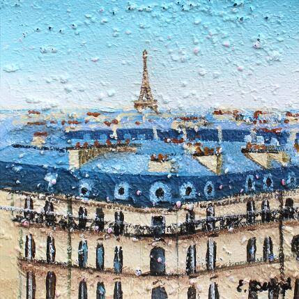 Painting Les toits de Paris by Dessapt Elika | Painting Impressionism Acrylic, Sand