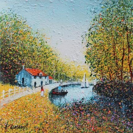 Painting Un week-end en France by Dessapt Elika | Painting Impressionism Acrylic, Sand Pop icons