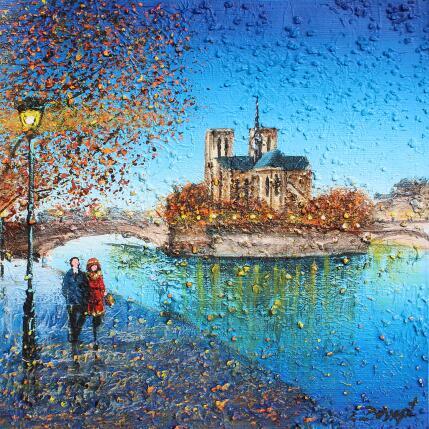 Painting Mon amour et Notre-dame by Dessapt Elika | Painting Impressionism Acrylic, Sand Pop icons