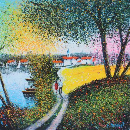 Painting Ma belle campagne by Dessapt Elika | Painting Impressionism Acrylic, Sand