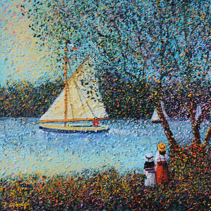 Peinture Au revoir par Dessapt Elika | Tableau Impressionnisme Acrylique, Sable