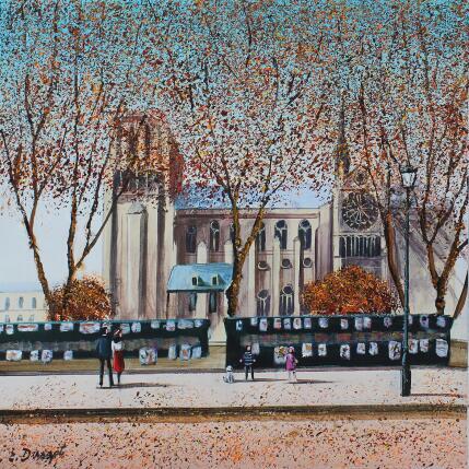 Painting L'automne de Notre-dame by Dessapt Elika | Painting Impressionism Acrylic, Sand