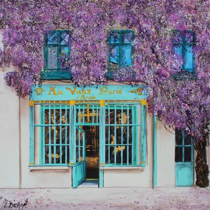 Painting Bienvenue au vieux Paris d'arcole by Dessapt Elika | Painting Impressionism Acrylic, Sand