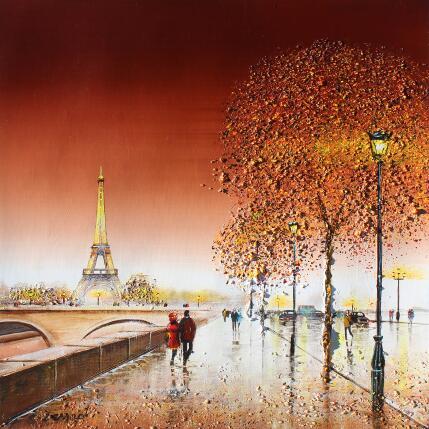 Painting Un instant suspendu à Paris by Dessapt Elika | Painting Impressionism Acrylic, Sand