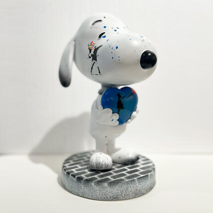 Sculpture Snoopy Coeur bleu by TED | Sculpture Pop-art Pop icons