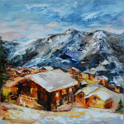 Painting Val Thorens by Novokhatska Olga | Painting