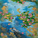 Peinture La source aux Nymphéas roses par Amblard Florence | Tableau
