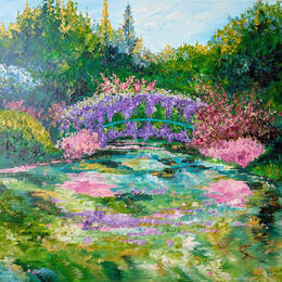 Peinture Le jardin romantique  par Amblard Florence | Tableau