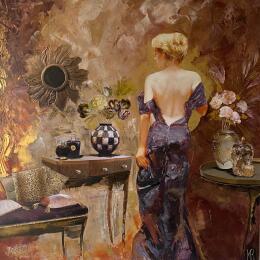 Painting A by Romanelli Karine | Painting Figurative Acrylic, Gluing Life style