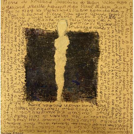 Gemälde Les poètes d'or von Rocco Sophie | Gemälde Art brut Acryl, Collage, Sand