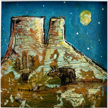 Painting At night in AZ by Maury Hervé | Painting