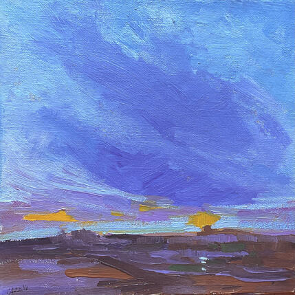 Painting Evening Glow by Carrillo Cindy  | Painting Figurative Oil Landscapes