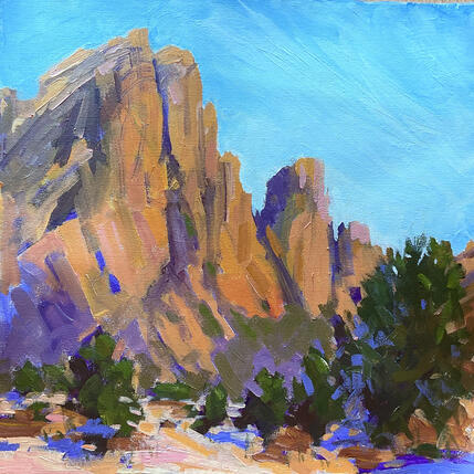 Painting Sanctuary by Carrillo Cindy  | Painting Figurative Oil Landscapes