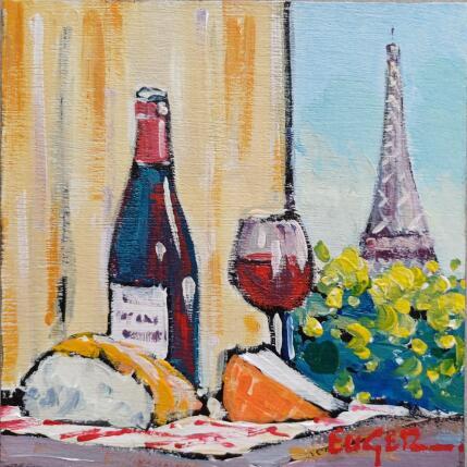 Gemälde DU PAIN DU VIN ET DU FROMAGE von Euger | Gemälde Figurativ Acryl Alltagsszenen, Stillleben, Urban