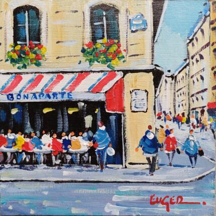 Gemälde TERRASSE QUARTIER SAINT GERMAIN A PARIS von Euger | Gemälde Figurativ Acryl Alltagsszenen, Architektur, Urban