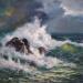 Painting Rompiendo las olas by Cabello Ruiz Jose | Painting Impressionism Marine Oil