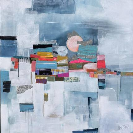 Painting Apparition de la lune by Lau Blou | Painting