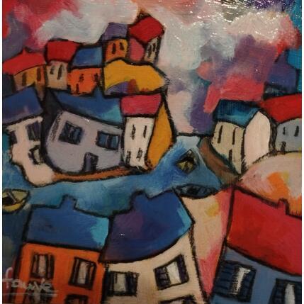 Painting Village 2 by Fauve | Painting Figurative Acrylic, Oil Life style