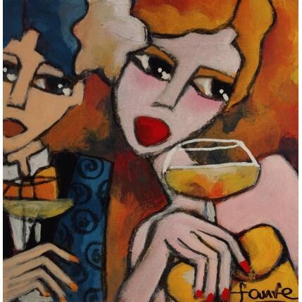 Painting Blonde et brun by Fauve | Painting Figurative Acrylic, Oil Life style