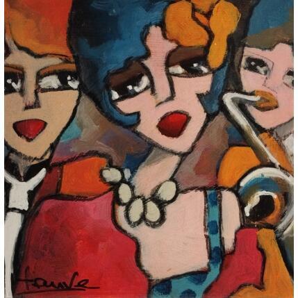 Painting Des amis by Fauve | Painting Figurative Acrylic, Oil Life style