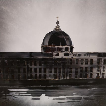 Painting Lyon by Rey Julien | Painting Figurative Gold leaf