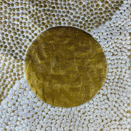 Gemälde Full moon  von Caviale Marie | Gemälde Abstrakt Minimalistisch, Pop-Ikonen