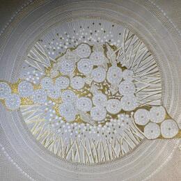 Painting Rosace 4 by Caviale Marie | Painting Abstract Minimalist