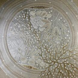 Painting Rosace 3 by Caviale Marie | Painting Abstract Minimalist