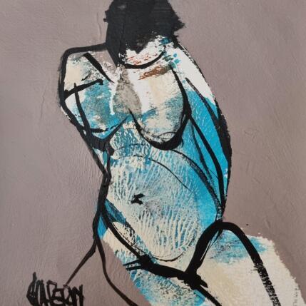 Peinture Emeraude par Chaperon Martine | Tableau Figuratif Acrylique Nu