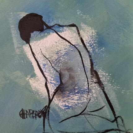 Peinture Vert printemps par Chaperon Martine | Tableau Figuratif Acrylique Nu