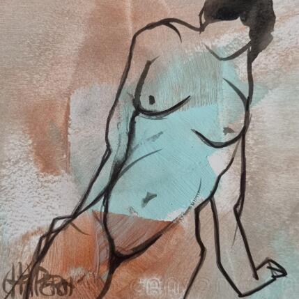 Peinture Abandon par Chaperon Martine | Tableau Figuratif Acrylique Nu
