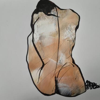Peinture Recueillement par Chaperon Martine | Tableau Figuratif Acrylique Nu
