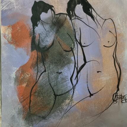 Peinture Rouge plaisir 2 par Chaperon Martine | Tableau Figuratif Acrylique Nu