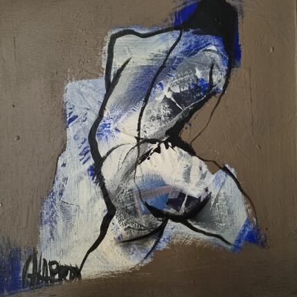 Peinture Taupe outremer par Chaperon Martine | Tableau Figuratif Acrylique Nu