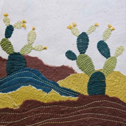 Peinture A quiet place in the desert par Vazquez Laila | Tableau Figuratif Textile Nature, Paysages