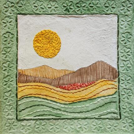 Peinture Embroidered earth par Vazquez Laila | Tableau Figuratif Aquarelle, Textile Paysages