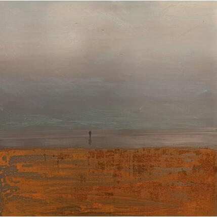 Painting couple à Palavas by Mahieu Bertrand | Painting Figurative Metal Landscapes