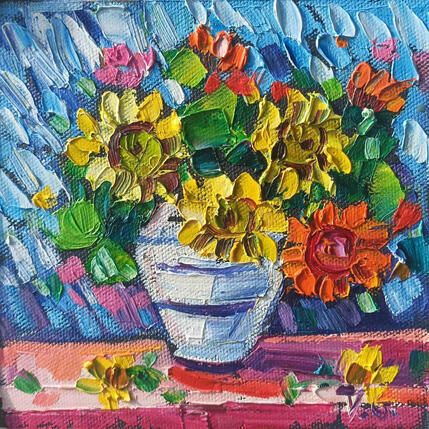 Painting Sunny vase by Georgieva Vanya | Painting Figurative Oil Landscapes